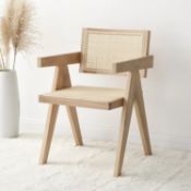 Jeanne Natural Colour Cane Rattan Solid Beech Wood Dining Chair. - ER20. RRP £199.99. The cane