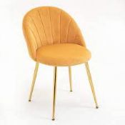 Milverton Pair of 2 Velvet Dining Chairs with Golden Chrome Legs (Mustard). - ER20. RRP £219.99. Our