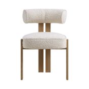 Ophelia Ecru Boucle Dining Chair. - ER20. RRP £199.99. Combining chic ecru boucle upholstery and