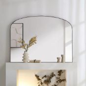 Emmy Black Arch Metal Frame Overmantle Mirror 90 x 120 cm. - ER20. RRP £199.99. Edged with a slim