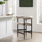 Fulbourn Champagne Velvet Counter Stool with Black Legs. - ER20. RRP £199.99. A cheerful addition to