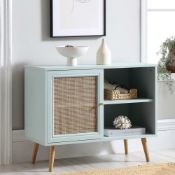 Frances Woven Rattan 1-Door Cabinet in Mint. - ER30. RRP £199.99. Our Frances sideboard is