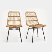 Richmond Set of 2 Rattan Dining Chairs. - ER34. Looking beautiful around a dining table, or as
