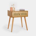 Rattan Bedside Table. - ER34. Bring an earthy, natural feel to your space with a combination of