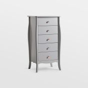 Grace Grey Narrow Chest of Drawers. - ER34. The elegantly narrow design of this chest of drawers