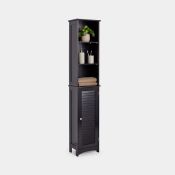 Shrewsbury Black Tallboy Bathroom Cabinet. - ER34. Adjustable shelving allows you to fully