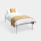 White Single Metal Bed Frame. -ER34. We spend a third of our lives asleep, so a perfect bed is a