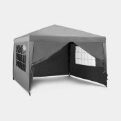 Slate Grey Pop-up Gazebo Set 3 x 3m. - ER34. Introducing the large grey pop-up gazebo 3x3m – the