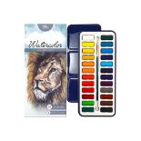 100 X BRAND NEW MOZART 24 COLOURS WATERCOLOUR PAINT SET WITH BRUSH R9B2/12.9