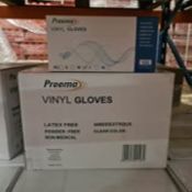 700 X BRAND NEW PACKS OF 100 PREEMA SMALL VINYL CLEAR GLOVES (powder free) EXP JUNE 2025