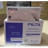 530 X BRAND NEW PACKS OF 100 FILTA MEDIUM VINYL CLEAR GLOVES (powder free) EXP MARCH 2025