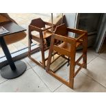 2x WOODEN HIGH CHAIRS