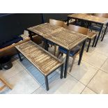 2 TABLES WITH 2 CHAIRS & BENCH