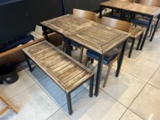 2 TABLES WITH 2 CHAIRS & BENCH