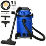 3 IN 1 WET AND DRY VACUUM CLEANER 25L HANDHELD SUCTION HOME GARAGE CLEANER BLUE. - ER54.