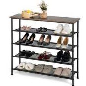 Industrial Adjustable 5-Tier Metal Shoe Rack with 4 Shelves . - ER54