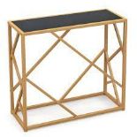 Home Console Table with Gold Finished Frame-Black. - ER54. Featuring a charming contemporary