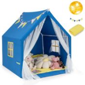 Large Play Tent Kids & Toddlers Playhouse with Washable Cotton Mat. -ER54.