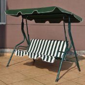 3 Seats Patio Canopy Swing-Green. - ER54. This elegant three-seat patio swing is a perfect