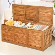 Deck Storage Bench Box Organization Tools. - ER54. Made of high-quality acacia wood and coated