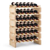 6 Tier Wine Rack 36 Bottle Stackable Storage Wine Holder Stand Drink Organizer. - ER54.