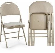 dSet of 6 Folding Fabric Chair Padded Kitchen Dining Seat Portable Guest Chair. - ER54. Enhance your