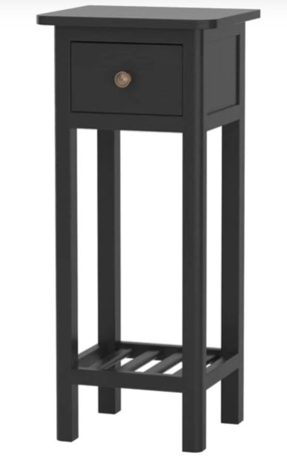 END TABLE WITH STORAGE SHELF AND DRAWER-BLACK. - ER54. Thanks to the selected acacia wood and