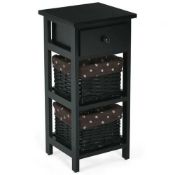 Wooden Morden Nightstand with 2 Wicker Rattan Drawers. - ER54. One of the biggest characteristics of