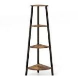 4-Tier Corner Ladder Shelf with Heavy-duty Metal Frame. - ER54. This 4-tier corner rack is a durable