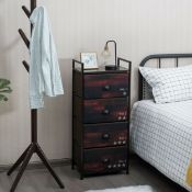 Storage Unit with Fabric Drawers and Sturdy Steel Frame. - ER54. The unit has a strong metal frame