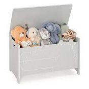 2-in-1 Kids Toy Box Storage Chest with Flip-up Lid and Safety. - ER54