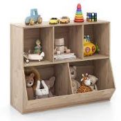 5-Cube Kids Toy Storage Organizer with Anti-Tipping Kits-Natural. - ER54. Are you looking for a kids
