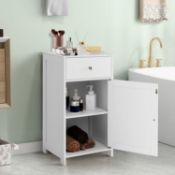 Single Door Bathroom Cabinet with Adjustable Shelf and Drawer. - ER54. : Features an adjustable