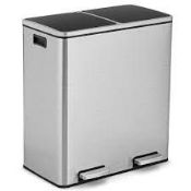 Double Recycle Pedal Bin wth Dual Removable Compartments. -ER54