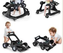 4-IN-1 BABY PUSH WALKER WITH ADJUSTABLE HEIGHT AND SPEED-BLACK. - ER54. This 4-in-1 baby walker