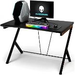 SFAREST Gaming Desk,PC Computer Desk with Metal Steel Frame, Home Office Racing Gamer Workstation(