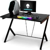 SFAREST Gaming Desk,PC Computer Desk with Metal Steel Frame, Home Office Racing Gamer Workstation(