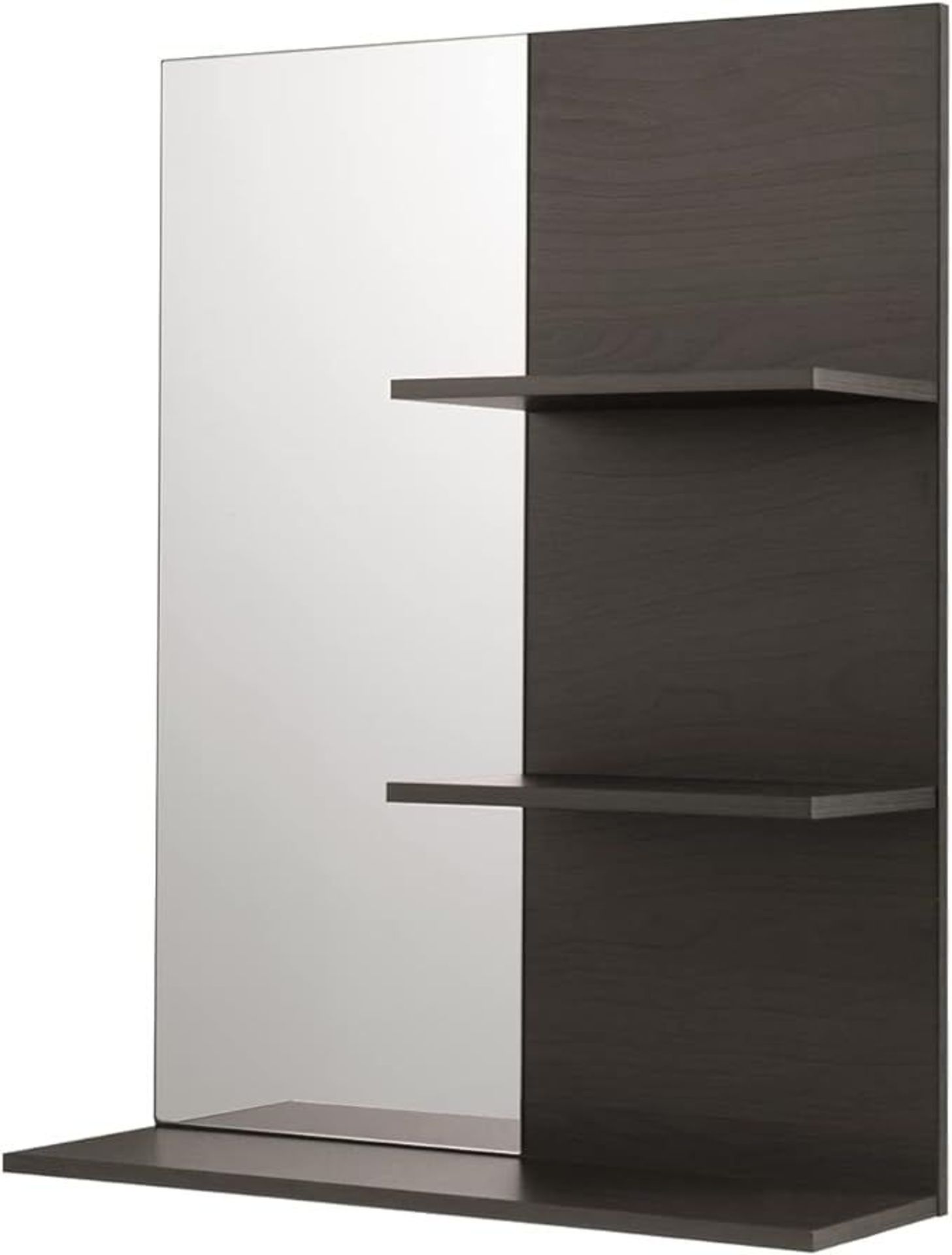 Multigot Bathroom Mirror, Wall-Mounted Vanity Mirrors with 3-Tier Open Shelf, Wall Organizer Unit