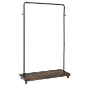 Industrial Pipe Style Rolling Garment Rack On Wheels. - ER54.