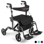 Aluminum Adjustable Folding Handle Medical Walker Rollator-Black. - ER54. This is the 2 in 1