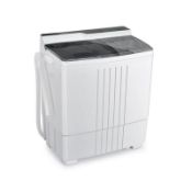 TWIN TUB PORTABLE WASHING MACHINE WITH 1.5KG CAPACITY DRYER. - EE54. The unique double-barrel design