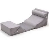 6 Pieces Bed Wedge Pillows Set with Headrest Leg Elevation-Grey. - ER54