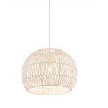 ROUND PAPER PENDANT CEILING LIGHT WITH ADJUSTABLE HANGING ROPE-BEIGE. - ER54. This pendant light