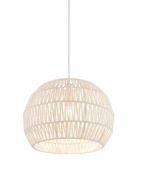 ROUND PAPER PENDANT CEILING LIGHT WITH ADJUSTABLE HANGING ROPE-BEIGE. - ER54. This pendant light