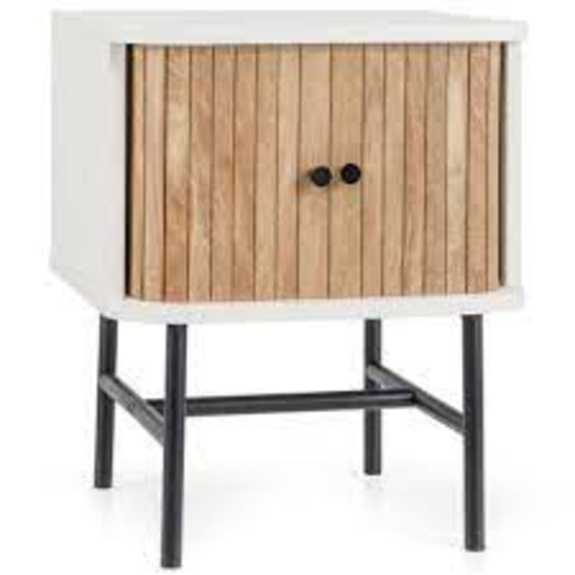 Mid-century Modern Bedside Table with Storage Cabinet . - ER54.