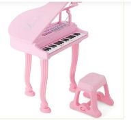 37-KEY KIDS PIANO KEYBOARDS WITH MICROPHONE AND TEACHING MODE-PINK. - ER54. The 37 keys made of