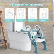 Foldable Potty Training Toilet Seat w/ Step Ladder Adjustable Baby. -ER54.