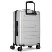 20 Inch Expandable Luggage Hardside Suitcase With Spinner Wheel And Tsa Lock-Silver . - ER54.