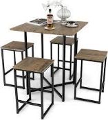 Giantex 5PCS Industrial Dining Table Set Kitchen Table Set . - ER54.