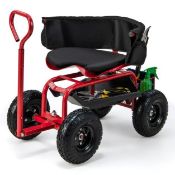 Rolling Garden Cart with Adjustable Height and Tool Tray. - ER54. Perfect Gardening Helper! This